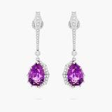 Amethyst and Diamond Drop Earrings