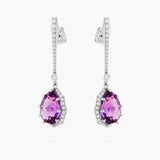 Amethyst and Diamond Drop Earrings