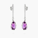 Amethyst and Diamond Drop Earrings