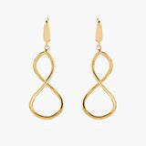 Hollow Gold Figure-Eight Drop Earrings