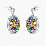 Multi-Gemstone and Diamond Drop Earrings