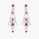 Belle Époque-Style Ruby and Diamond Chandelier Earrings