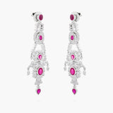 Belle Époque-Style Ruby and Diamond Chandelier Earrings