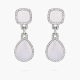 Moonstone and Diamond Drop Earrings