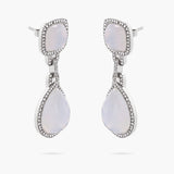 Moonstone and Diamond Drop Earrings