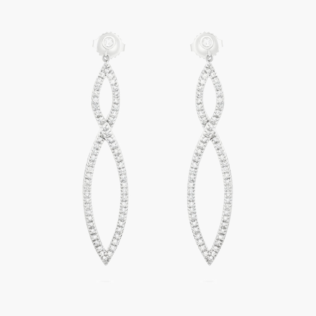 Diamond Crossover Drop Earrings
