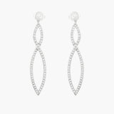 Diamond Crossover Drop Earrings
