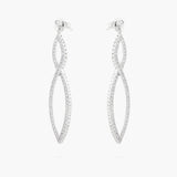 Diamond Crossover Drop Earrings