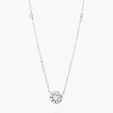Diamond flower necklace w diamond station chain