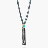 Turquoise & diamond centrepiece w triple strand spinel & turquoise beads
