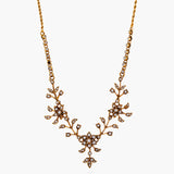 Seed pearl flower necklace