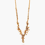 Seed pearl flower necklace