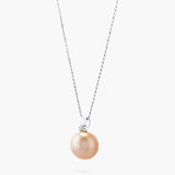 Treated Yellow pearl & diamond pendant