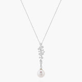 Diamond and south sea pearl drop necklace