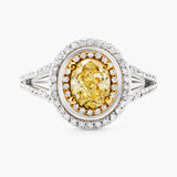 Yellow oval diamond ring