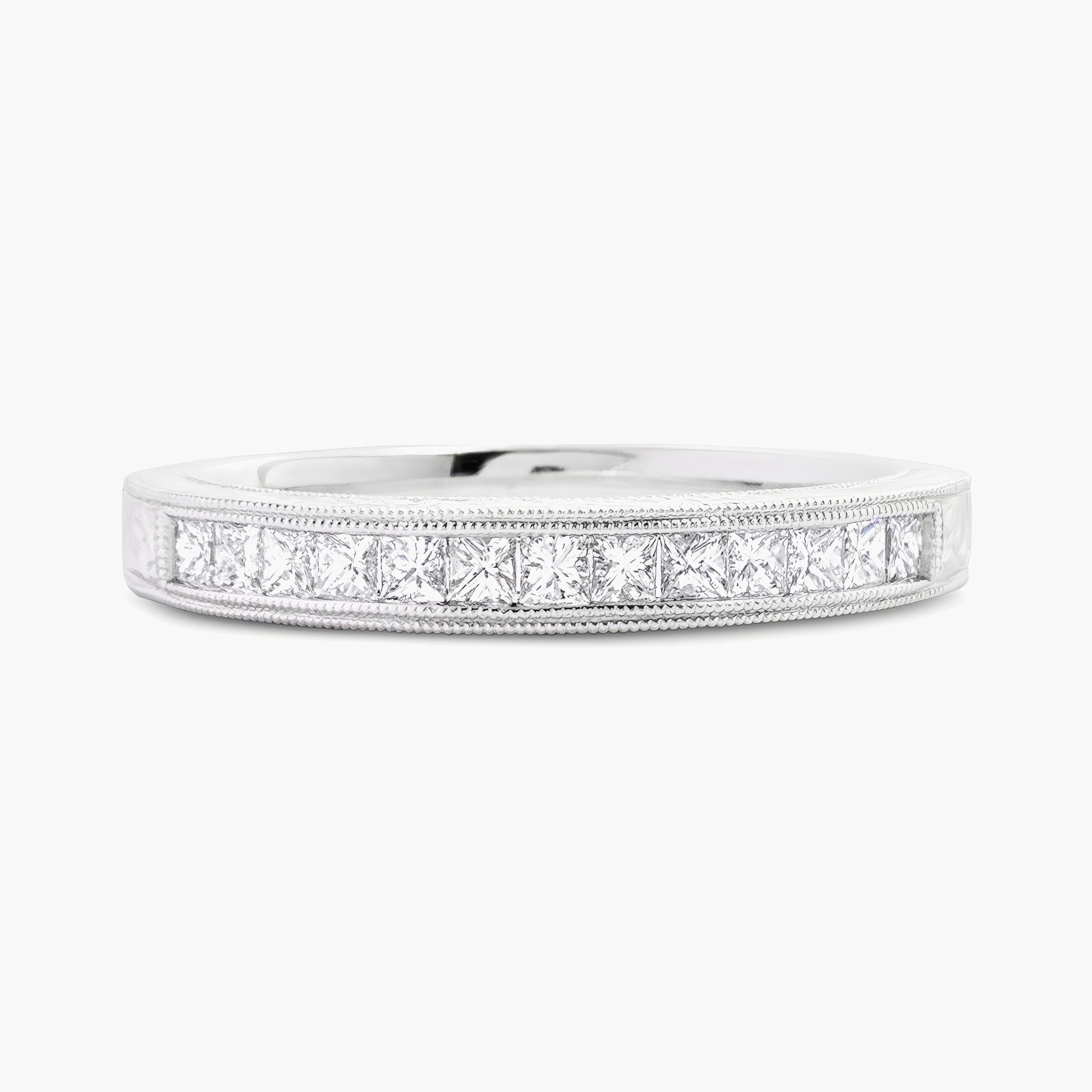 Engraved diamond 1/2 eternity band