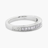 Engraved diamond 1/2 eternity band