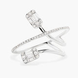 Triple crossover diamond ring