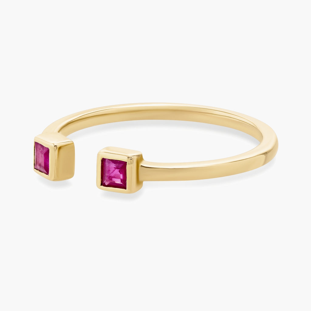 Open Double Square Ruby Ring – Fine Jewellery By Colette