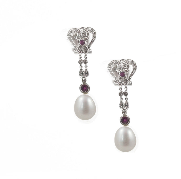 Art Deco Pearl Drop Earrings