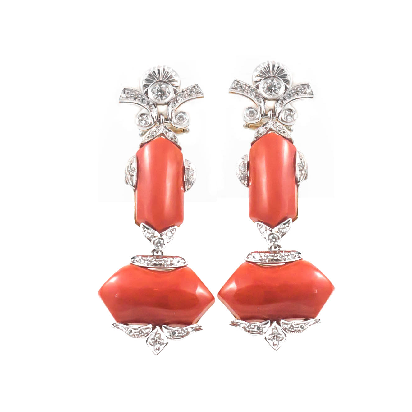 Natural Coral Drop Earrings