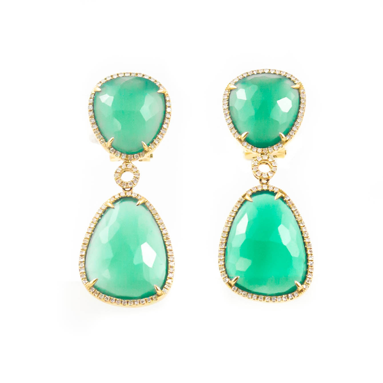 Green Chalcedony and Diamonds