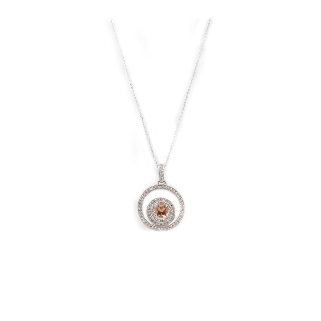 Tourmaline and Diamond Pendant