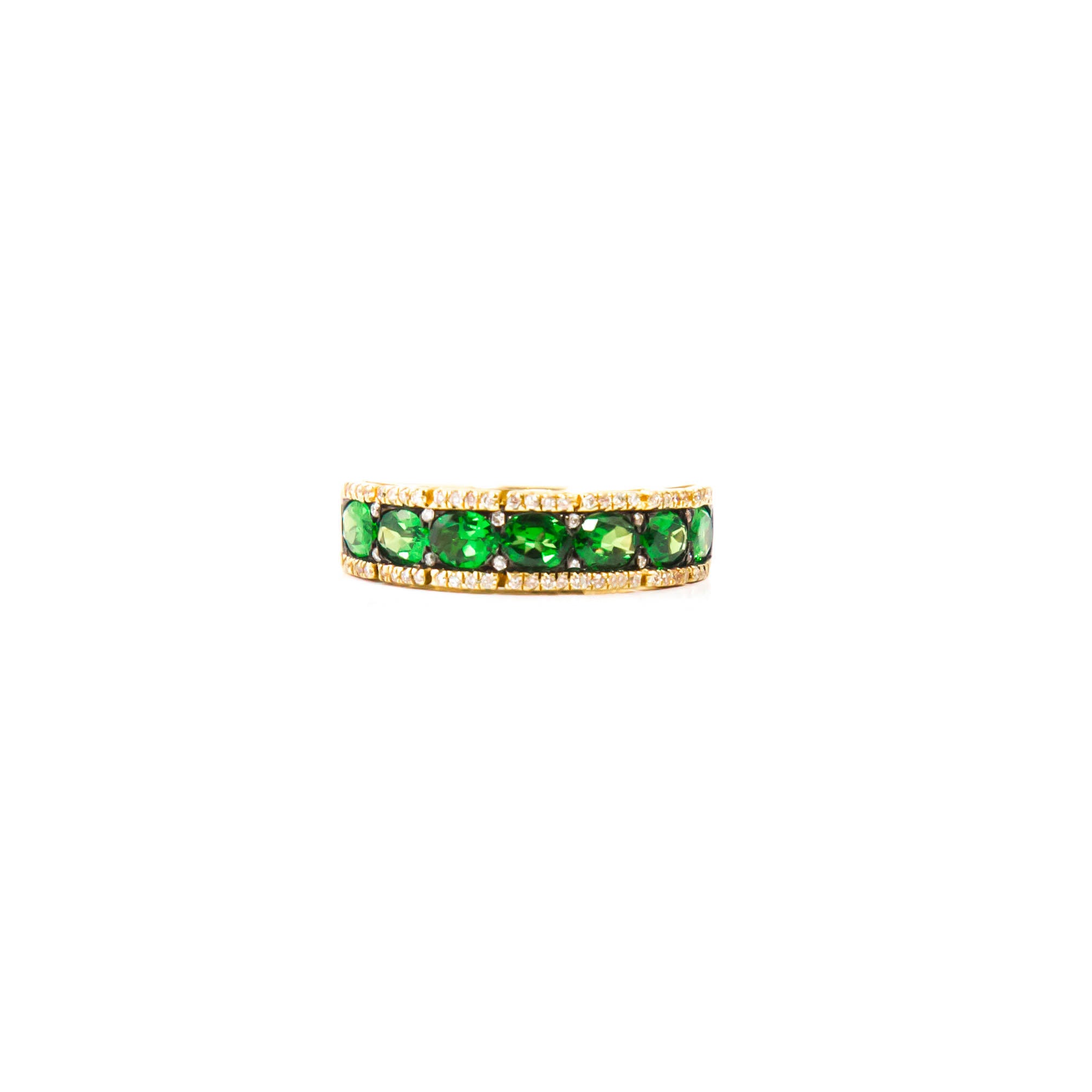 Tsavorite and Diamond Eternity Band