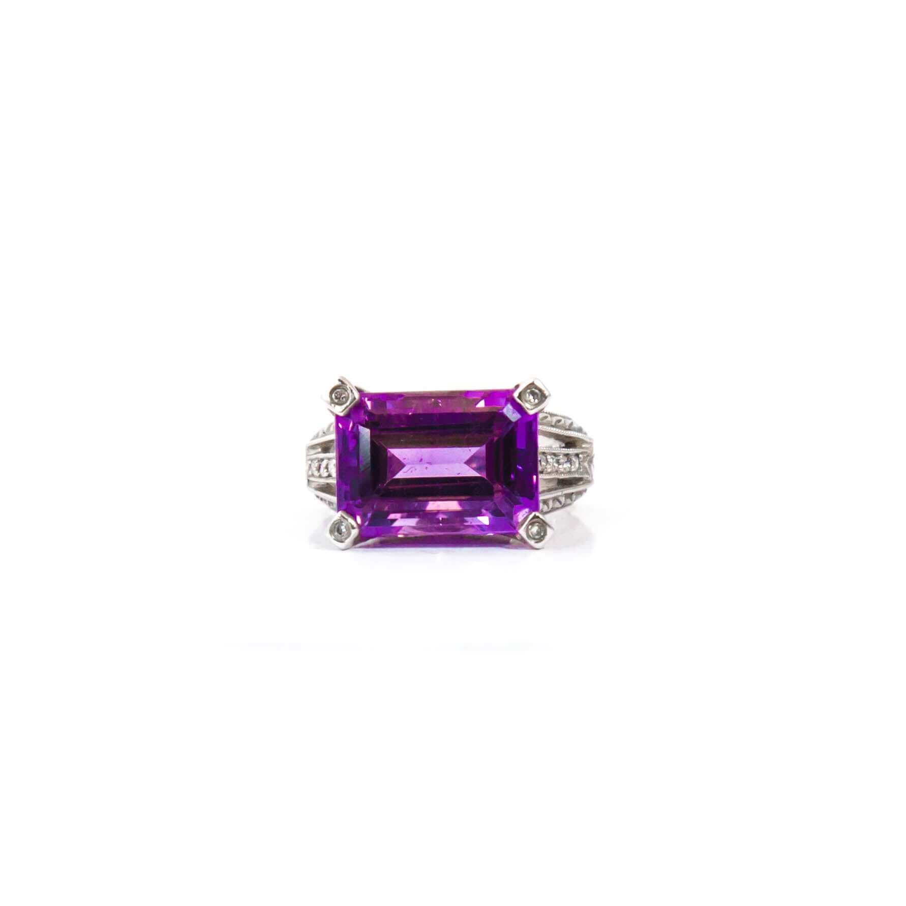 Amethyst and Diamond Ring