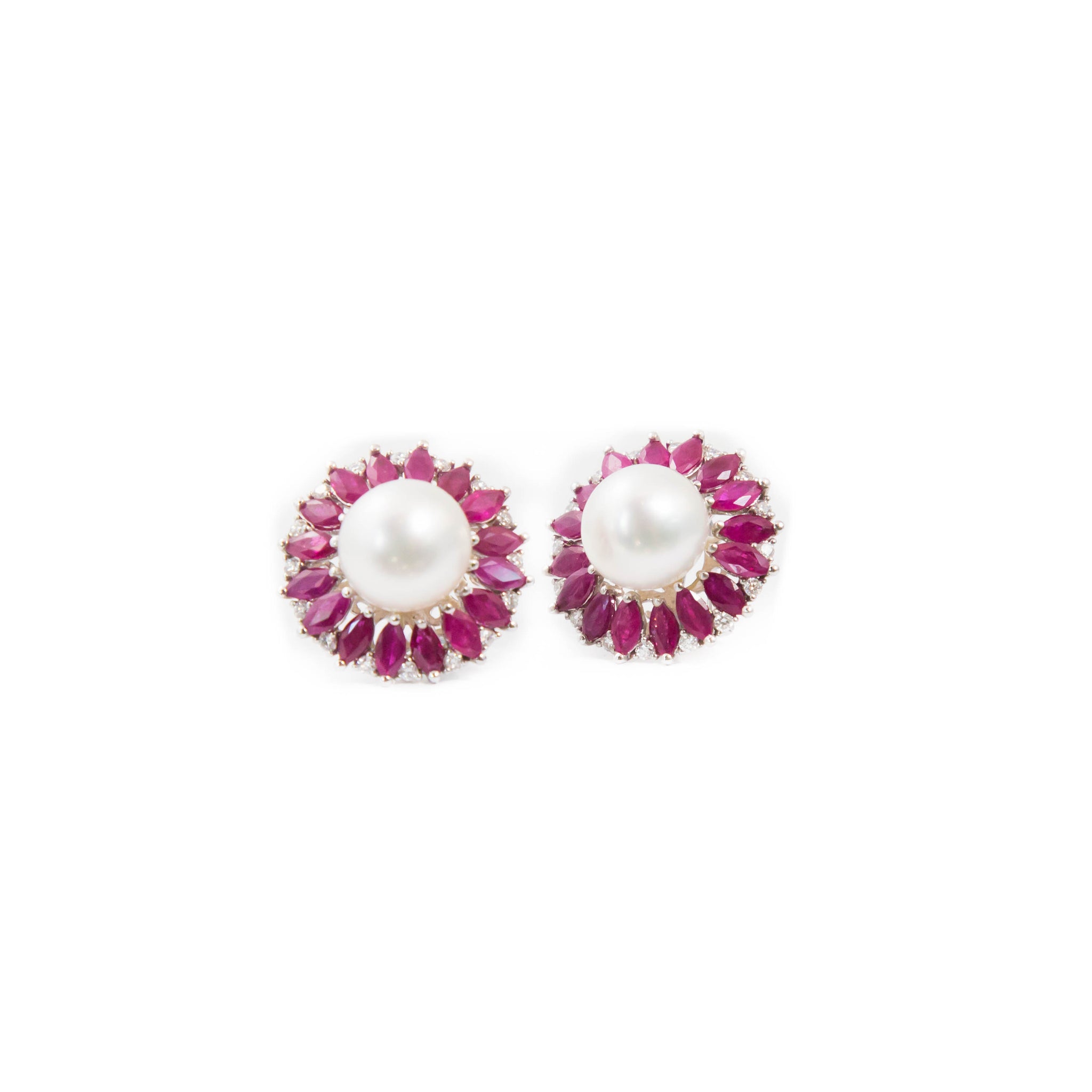 Pearl and Ruby Earrings