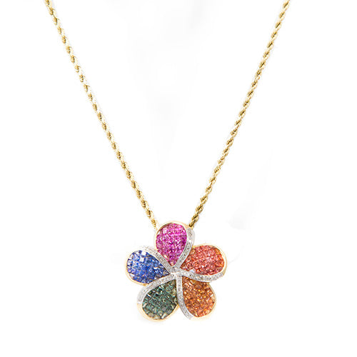 Sapphire Flower Pendant