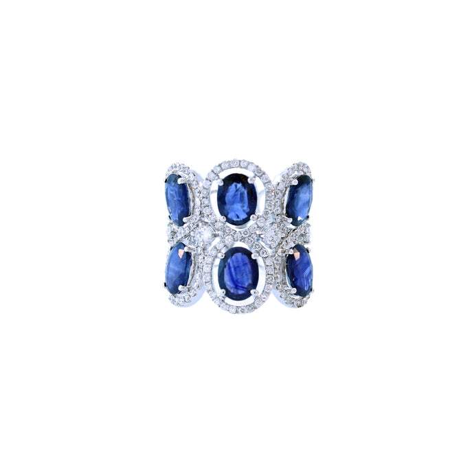 Saphire and Diamond Cocktail Ring
