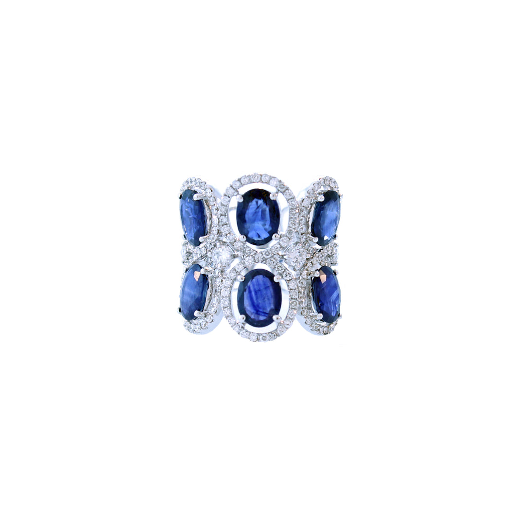Saphire and Diamond Cocktail Ring