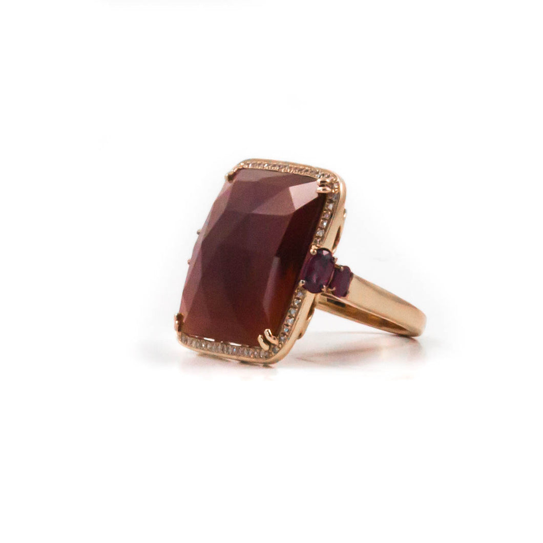 Amber Agate Cocktail Ring