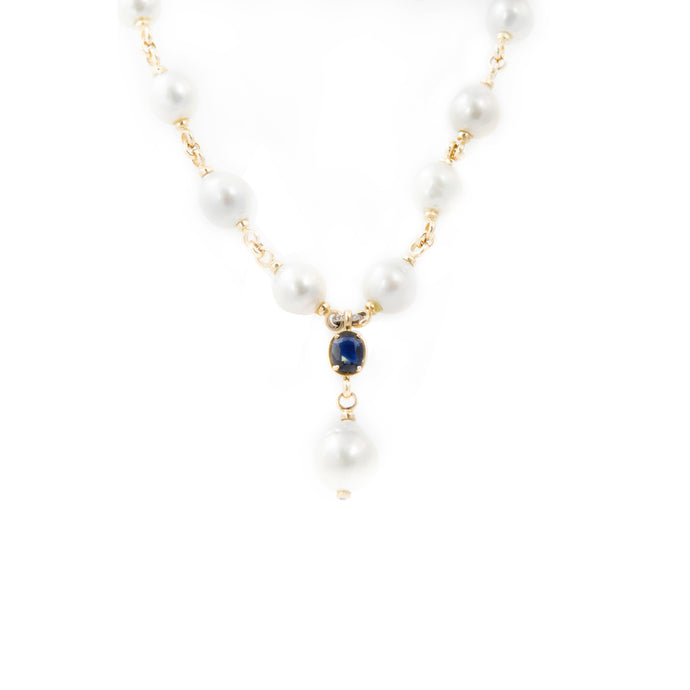 Pearl and Sapphire Necklace