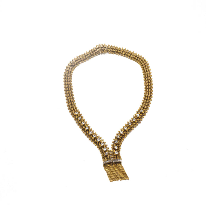 Gold and diamond Zip Necklace